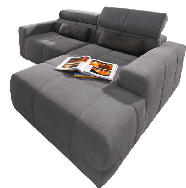 DOMO collection Ecksofa Brandon kleine Ausführung B/T/H: 214/100/80 cm, Mit Kopfteilverstellung, auc