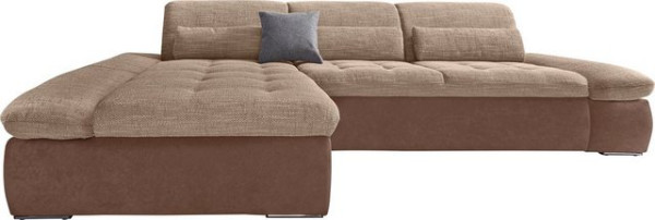 DOMO collection Ecksofa Aldo, mit Recamiere, wahlweise mit Bettfunktion