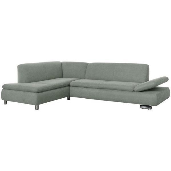 Max Winzer® Ecksofa Terrence Ecksofa links mit Sofa 2,5-Sitzer rechts Flachgewebe hellgrün, 1 Stück,