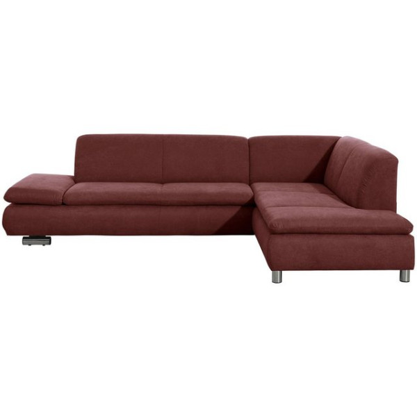 Max Winzer® Ecksofa Terrence Sofa 2,5-Sitzer links mit Ecksofa rechts Flachgewebe rot, 1 Stück, Made