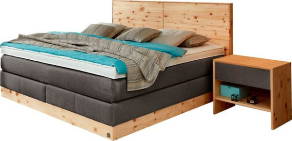 ADA premium Boxspringbett Chalet, TF 170 SL PM, Zirbenholz natur geölt