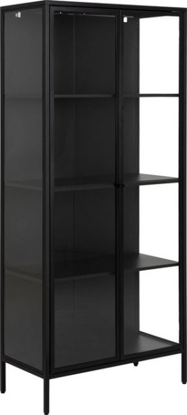 ACTONA GROUP Vitrine New York schwarzes Metall, mit Glastüren und 4 Fächern, Höhe 180cm