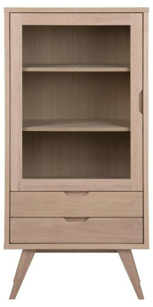 ACTONA GROUP Vitrine A-Line Schrank mit Glastür, Höhe 145 cm, 2 Schubladen