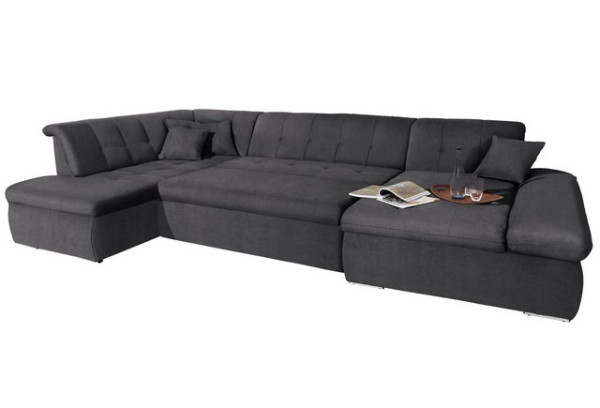 DOMO collection Wohnlandschaft NMoric im XXL-Format, B/T/H: 353/216/80 cm, incl. Zierkissen, wahlwei