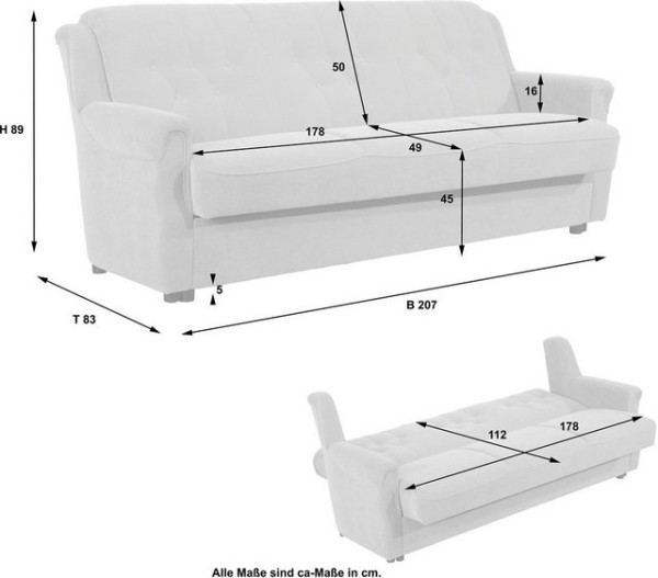 Max Winzer® Polstergarnitur Freiburg, (Set, 3-tlg)