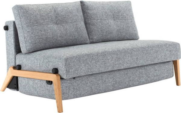 INNOVATION LIVING ™ Schlafsofa Cubed, Kompaktes Klappsofa mit Füßen aus Eiche