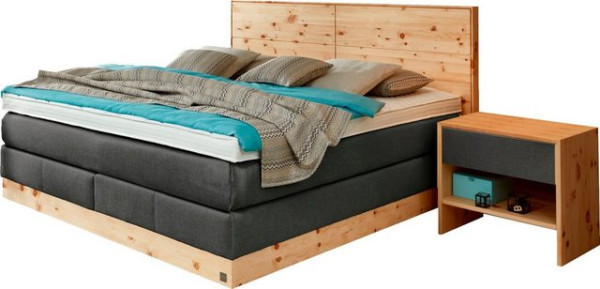 ADA premium Boxspringbett Chalet, TF 170 SL PM, Zirbenholz natur geölt