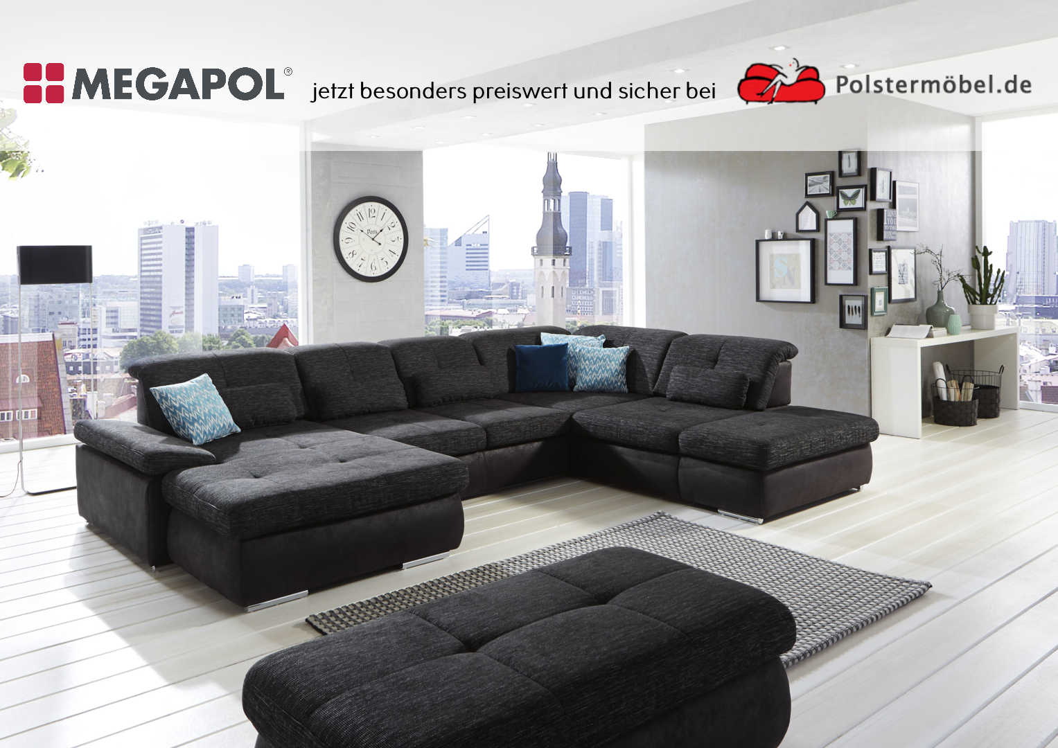 Megapol Artus Sofa - mit Hocker Weitere Ansicht eines Megapol Artus Sofas mit Hocker