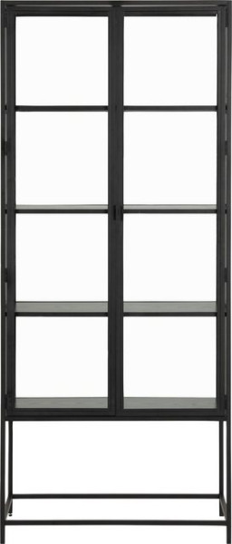 ACTONA GROUP Glasvitrine mit Glastüren und Metallrahmen, 4 Einlegeböden, B: 77 x H: 185,6 cm