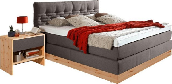 ADA premium Boxspringbett Chalet, TF 170 SL PM, Zirbenholz natur geölt