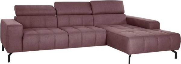 DOMO collection Ecksofa Cunelli, wahlweise inklusive 6-fach verstellbarer Kopfteilverstellung