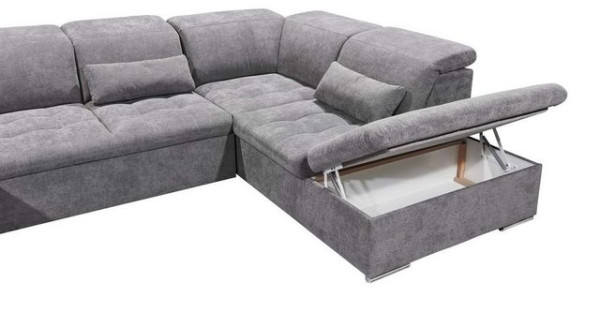 ED EXCITING DESIGN Wohnlandschaft, Wayne Wohnlandschaft 340x240 cm U-Sofa Couch Ecksofa Dunkelgrau