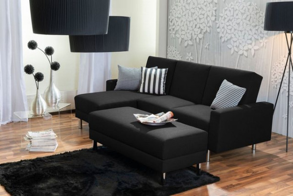 Max Winzer® Loungesofa Just Fashion Funktionssofa Flachgewebe schwarz, 1 Stück, Made in Germany