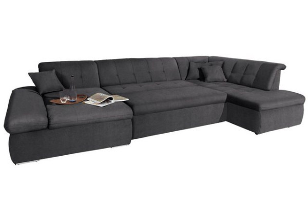 DOMO collection Wohnlandschaft NMoric im XXL-Format, B/T/H: 353/216/80 cm, incl. Zierkissen, wahlwei