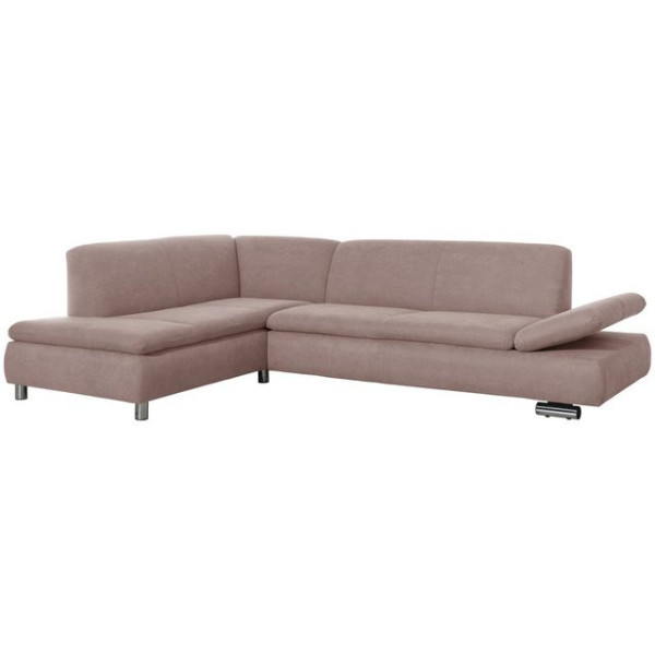 Max Winzer® Ecksofa Terrence Ecksofa links mit Sofa 2,5-Sitzer rechts Flachgewebe rosé, 1 Stück, Mad