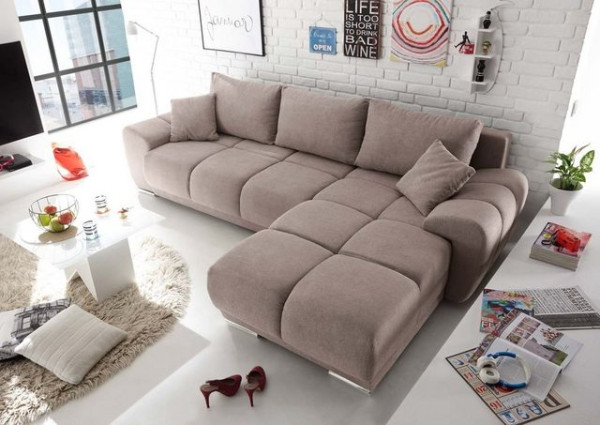 ED EXCITING DESIGN Ecksofa, Anton Ecksofa 289x189 cm Couch Eckcouch Sofa Taupe