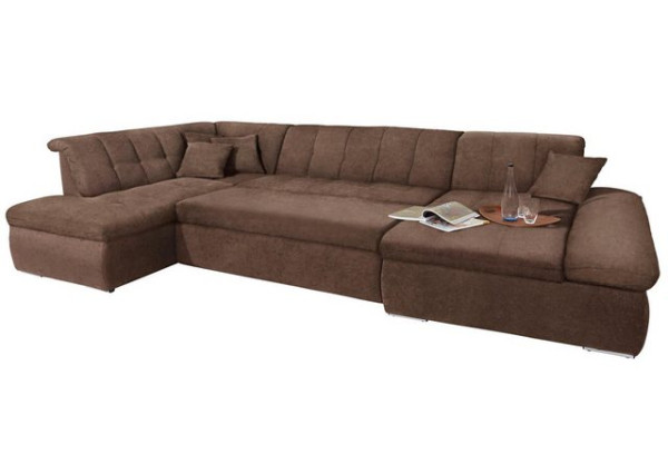 DOMO collection Wohnlandschaft NMoric im XXL-Format, B/T/H: 353/216/80 cm, incl. Zierkissen, wahlwei