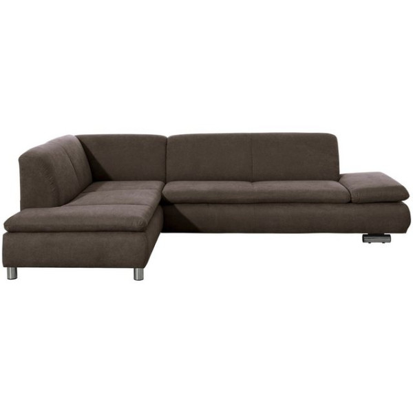 Max Winzer® Ecksofa Terrence Ecksofa links mit Sofa 2,5-Sitzer rechts Flachgewebe schoko, 1 Stück, M