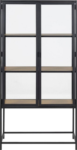 ACTONA GROUP Glasvitrine mit Glastüren und Metallrahmen, 3 Einlegeböden, B: 77 x H: 150 cm